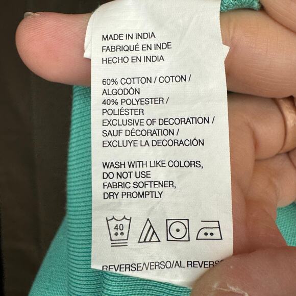 IZOD Advantage Performance Polo Shirt L Aqua Stretch Cotton Blend - Picture 4 of 5